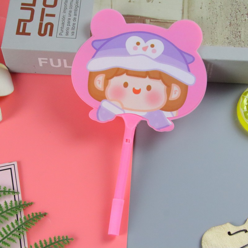 Dibujos animados bebé ventilador pluma pequeña papelería fresca estudiante bolígrafo kindergarten niños Premio regalo al por mayor