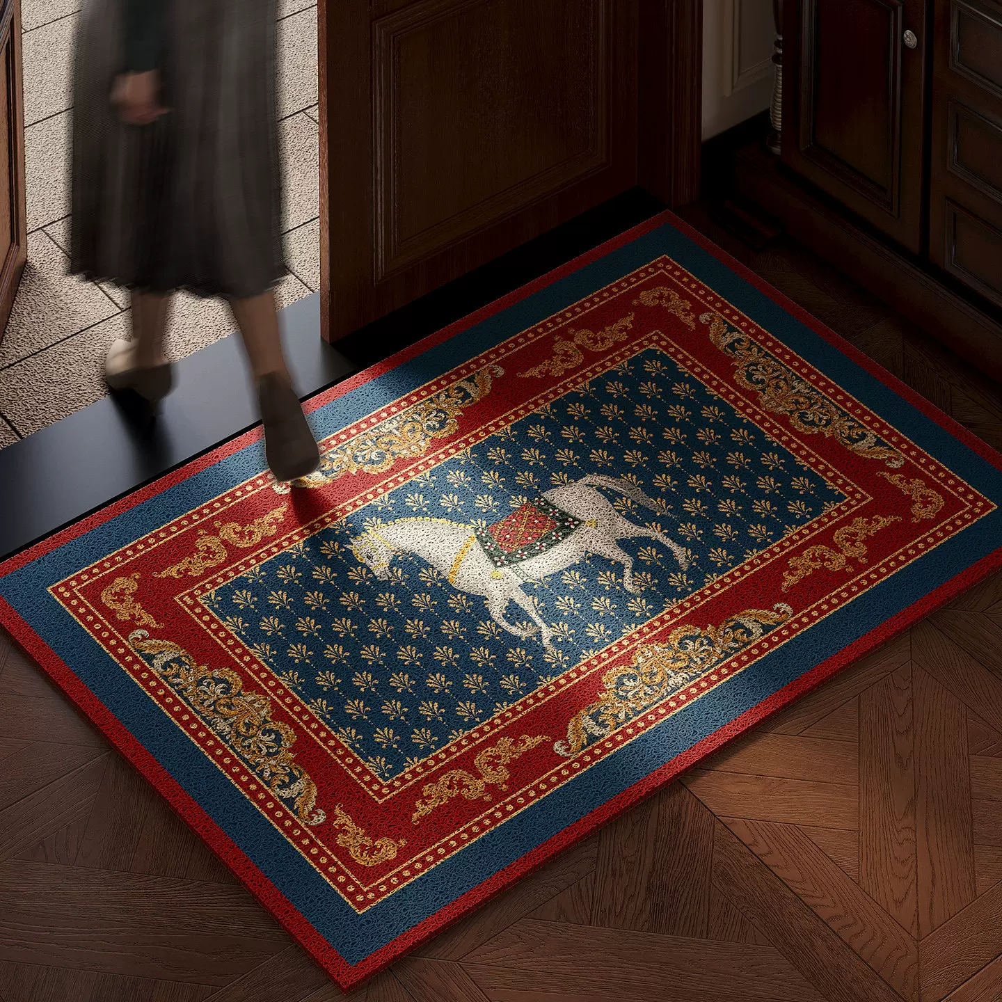 复古马入户门地垫2026新款丝圈脚垫防滑除尘耐磨玄关大门口地毯垫