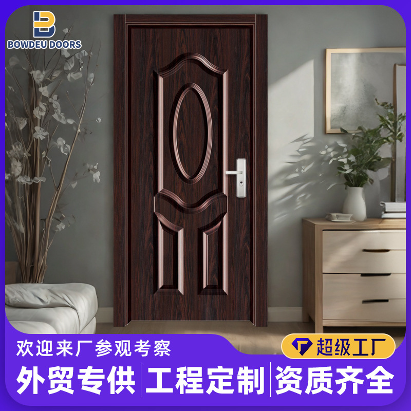 Fabricantes personalizados de comercio exterior puerta americana nuez puerta de dormitorio puerta de madera doméstica pintada