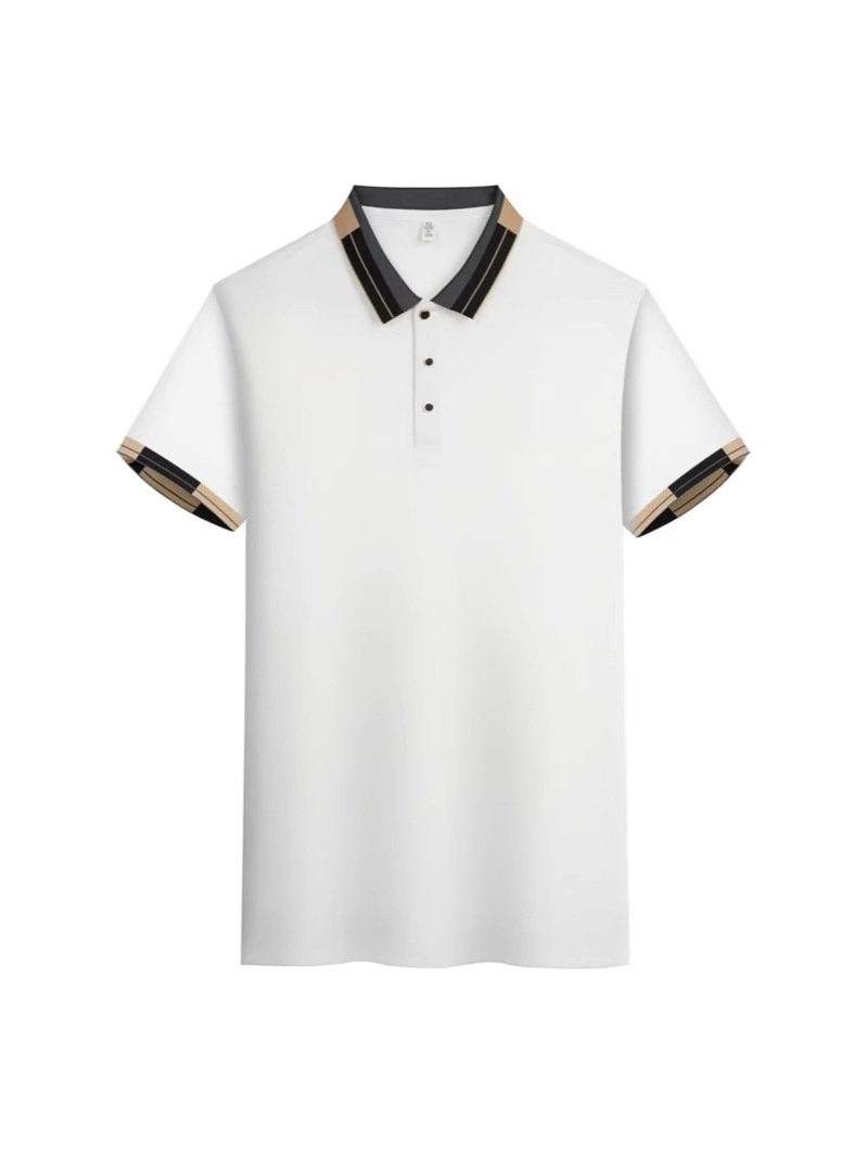 Camisas de verano de manga corta polo con cuello de color pesado con cuentas solona con collar de tela impresa personalizada logotipo
