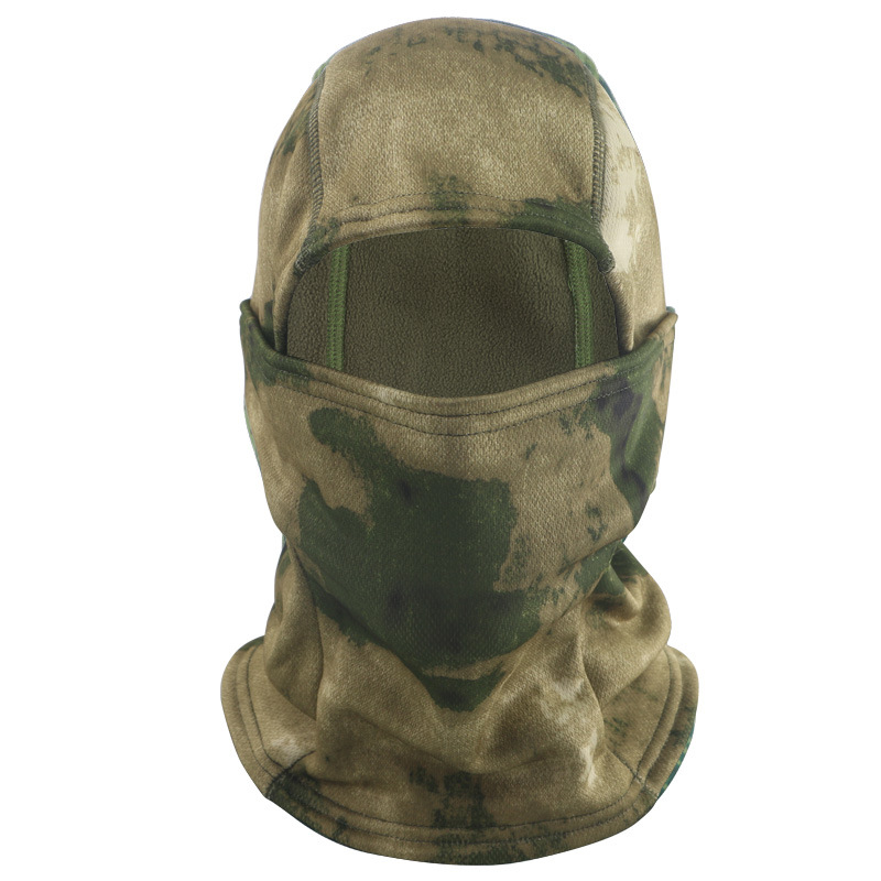 Camuflaje más capucha de terciopelo máscara de ciclismo al aire libre escalada sombrero a prueba de frío máscara táctica cálida protección contra el frío en invierno transfronterizo