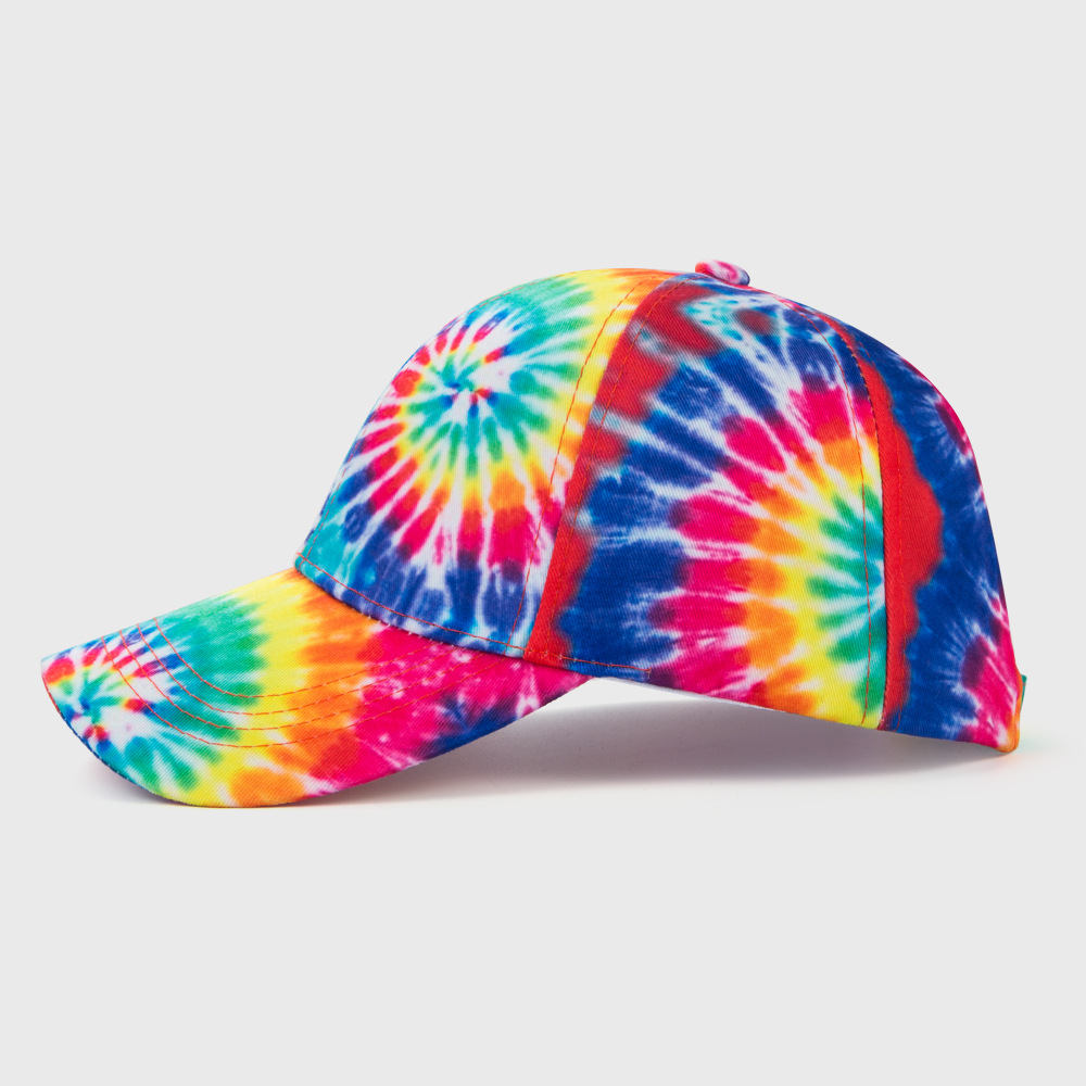 ins tiedye colorful baseball cap Korean version trend cap hiphop curved brim sunshade hatpicture5