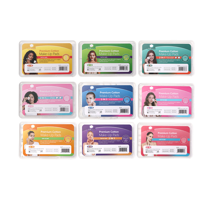 UUKKG caja de algodón cosmético espeso de tres capas de algodón redondo, algodón húmedo limpiador de maquillaje, suministro transfronterizo