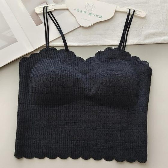 Lace Lace Camisole Women's One-piece Cup Push-up Underwear Inner Wearing Outer Wearing Non-marking Steel Ring Beauty Back Bra Batch