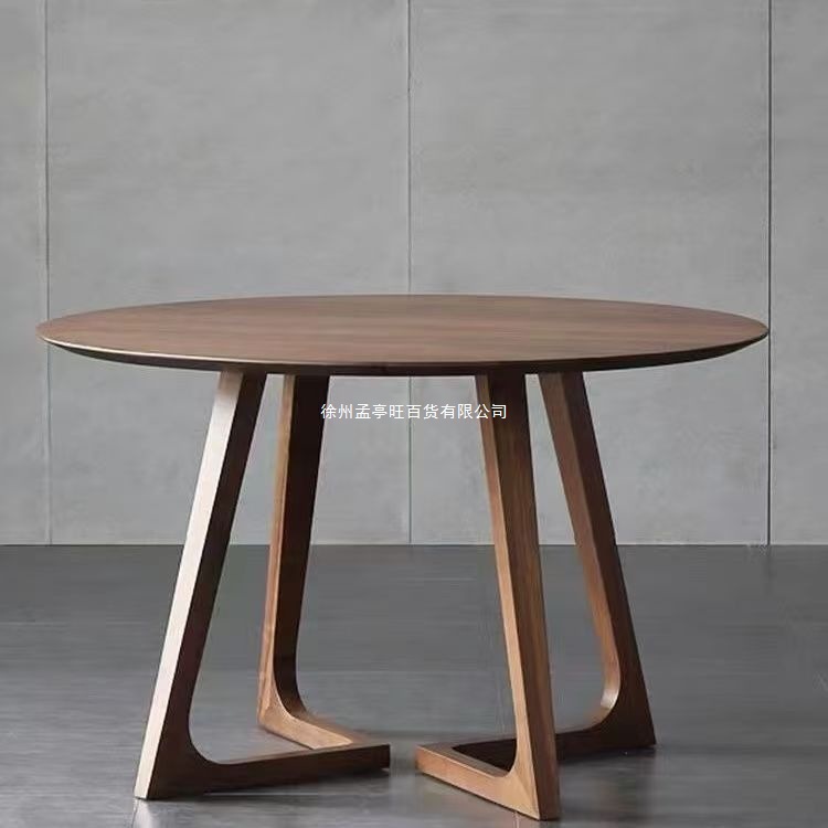 Solid Wood Nordic Home Retro Round Table Commercial Negotiation Table Small Apartment Dining Table and Chair Combination Antique Style Table