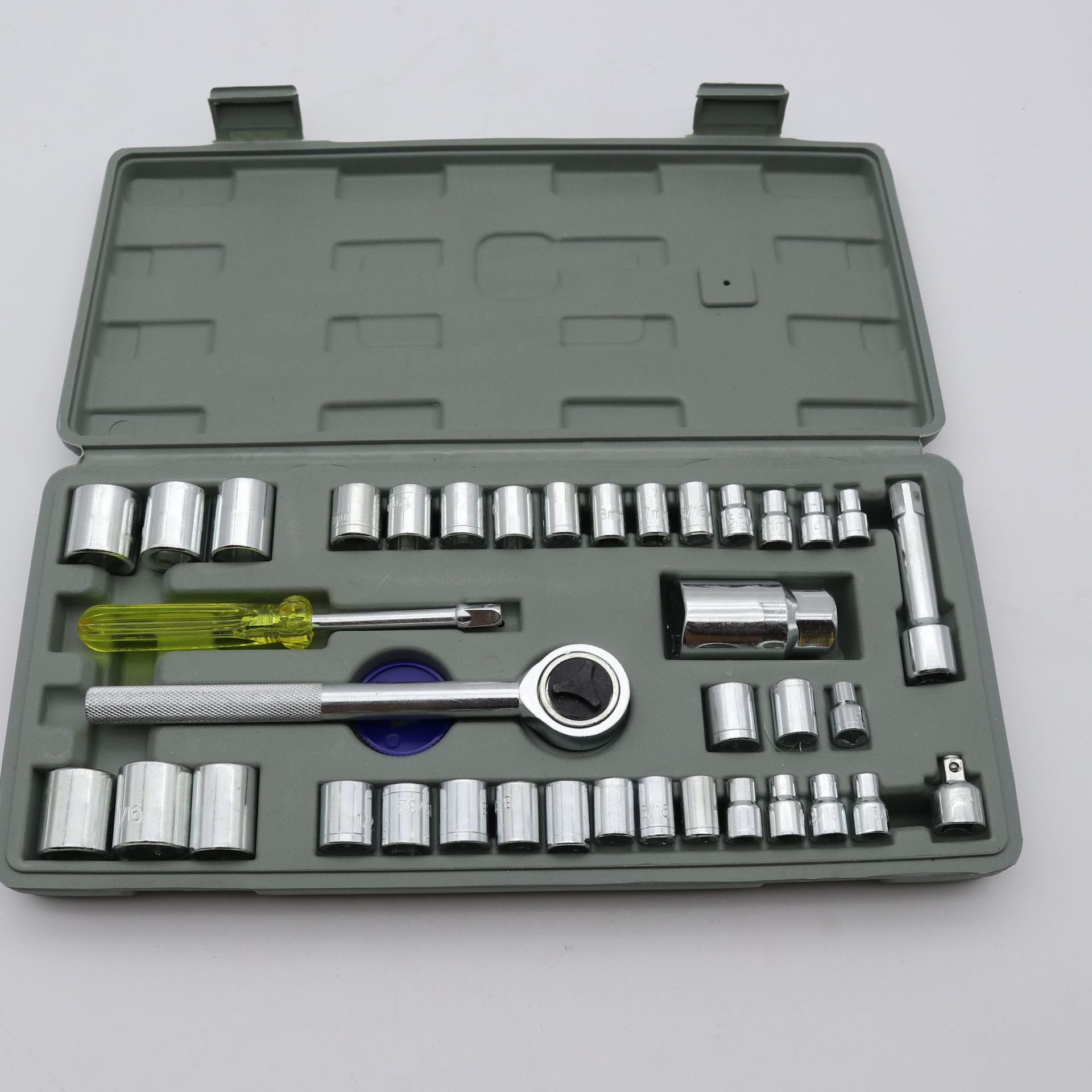 套筒扳手40件套汽车摩托车维修五金工具箱棘轮扳手内六角组合套装