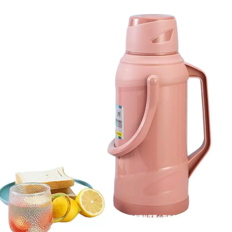 Plastic capacious thermos for home use, glass liner for elementary school students