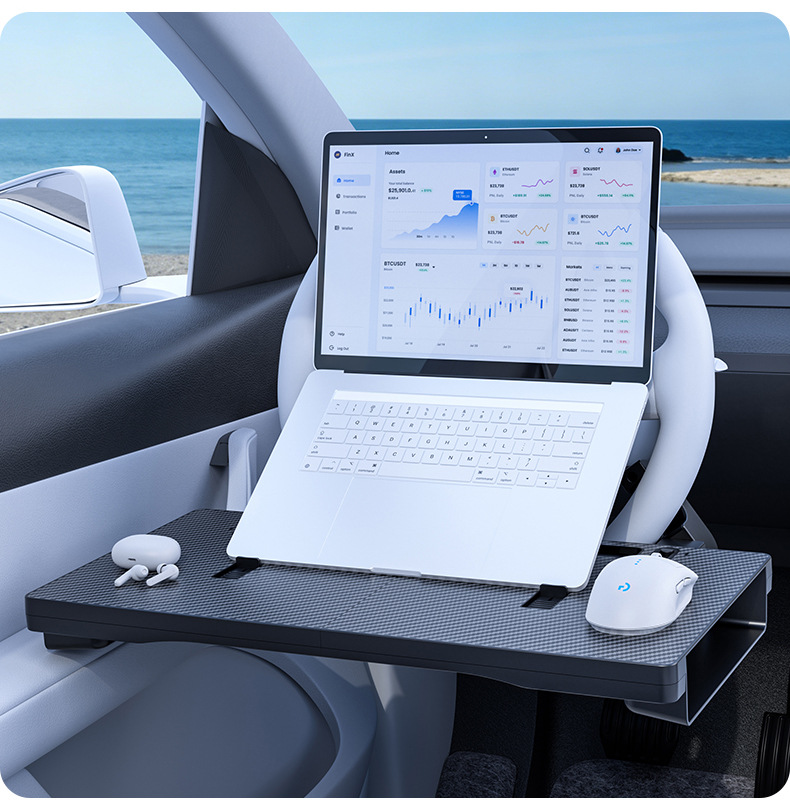 Car-mounted detachable steering wheel table board for office and dining use, dual-purpose folding storage rack, car essentials wholesale and delivery