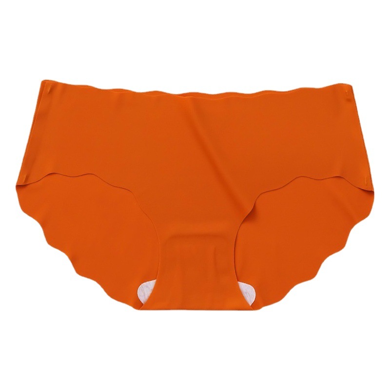 Ropa interior de niña sin costuras de seda de hielo color sólido transpirable más tamaño cintura media-baja calzoncillos de una pieza para mujer al por mayor