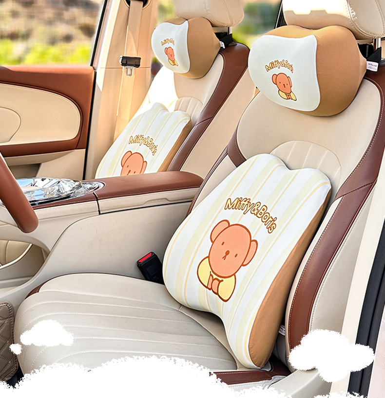 Car Waist Genuine Mifi Memory Foam Comfortable Car Seat Pillow Summer Cute Cartoon Car Pillow