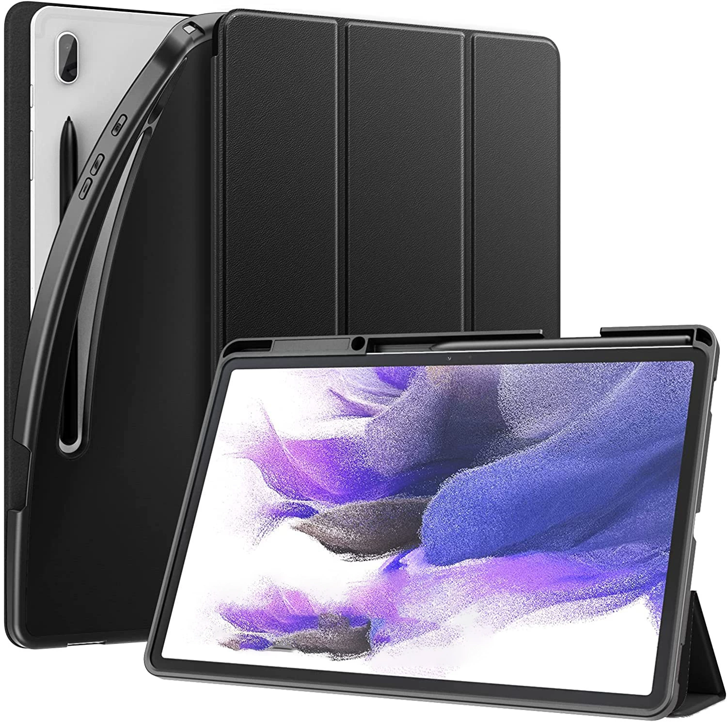 Подходит для Samsung S9/S9+ — защитный чехол 12.4" из TPU с кожей и бороздой для стилуса, 11" полноразмерный мягкий противоударный чехол
