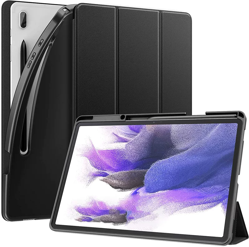 Подходит для Samsung S9/S9+ — защитный чехол 12.4" из TPU с кожей и бороздой для стилуса, 11" полноразмерный мягкий противоударный чехол