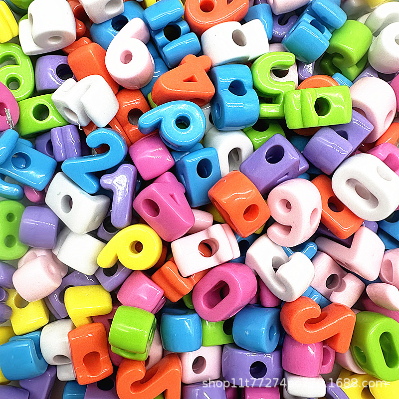 21mm solid color numbers (10 pcs) hole 6mm