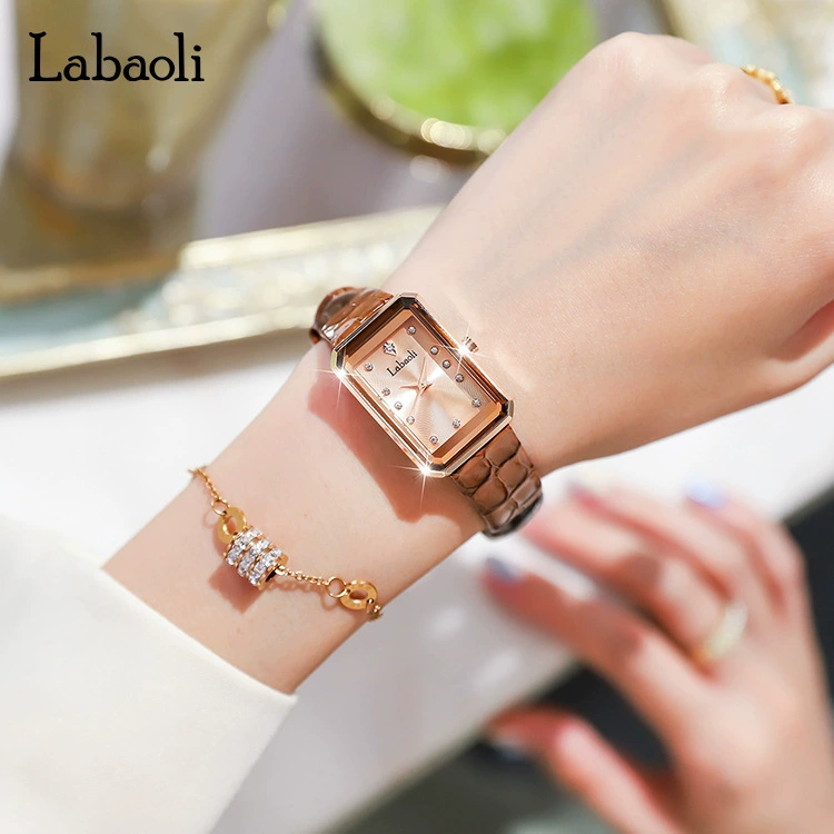Labaoli новая квадратная кожаная часовая модель с узором «змея», легкая роскошь, простой нишевый LA120