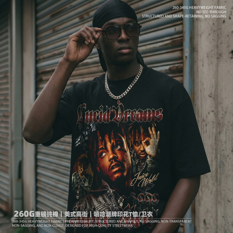 Rap · Juice Wrld Print American Hip Hop High Street Long Sleeve Short Sleeve Heavy Cotton Crew Neck Hooded Sweatshirt Rap · Juice Wrld Print American Hip Hop High Street Long Sleeve Short Sleeve Heavy Cotton Crew Neck Hooded Sweatshirt