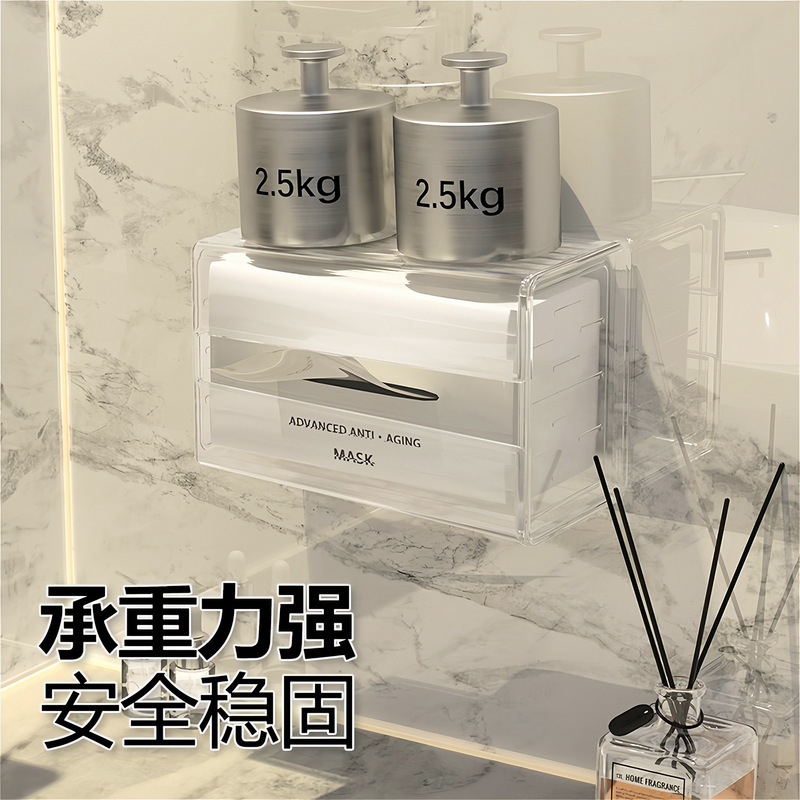 纸巾盒壁挂式抽纸盒家用洗脸巾收纳盒厕所卫生间厨房倒挂餐巾纸盒|undefined