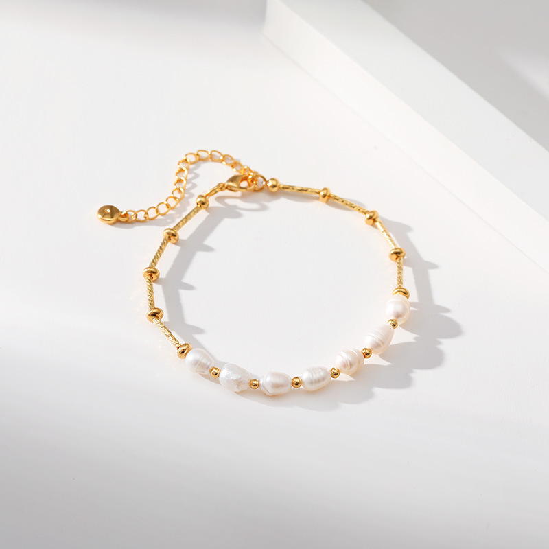 Baroque Style Geometric Pearl Copper Bracelets 1 Piece