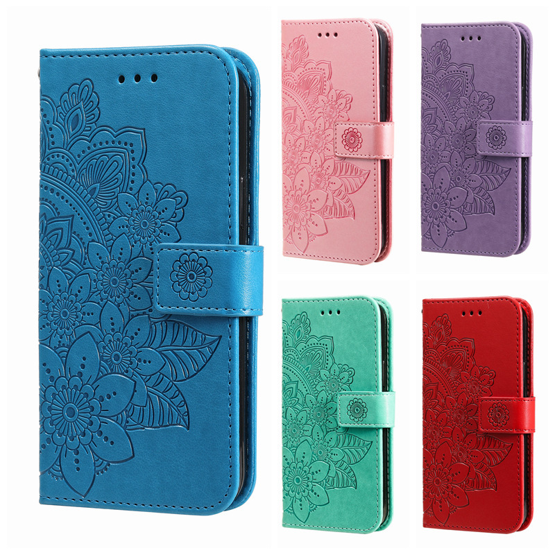 Seven-Petal Flower Embossed Leather Case 17Promax16151413 Mobile Phone Case A17A06 Flower Protective Case S26Ultra