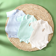 嬰兒無骨護肚包屁衣夏季新生兒純棉三角哈衣爬服初生寶寶連體衣