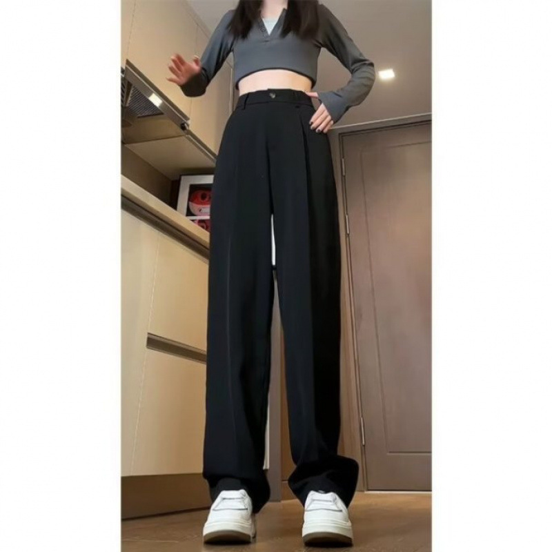 Casual Suit Pants Men's Dipper New Black High-end Sense Straight Wide-leg Pants Spring and Autumn Loose Sweatpants