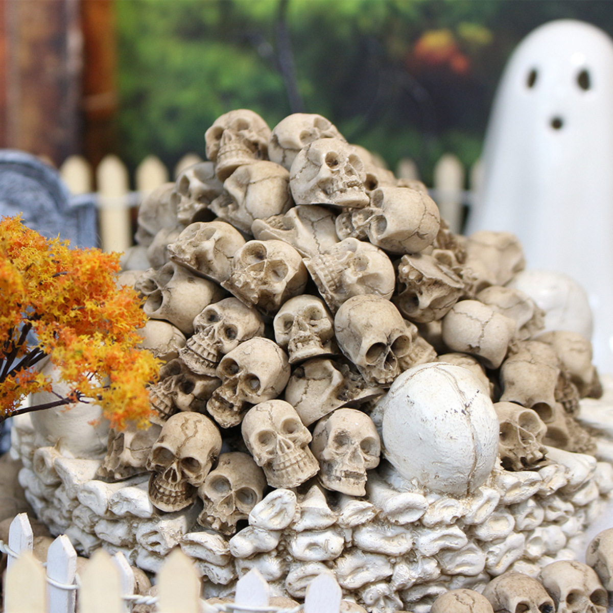 Halloween Skull Decorative suit Resin Decorations Micro Landscape Plant Decoration Flower Pot Paving Stone Set 40 Pack