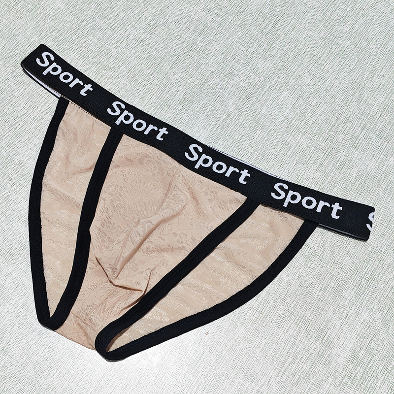Wholesale men's underwear, ice silk geometric pattern, rose flower high-cut triangle nylon, soft, comfortable, sexy men's briefs Wholesale men's underwear, ice silk geometric pattern, rose flower high-cut triangle nylon, soft, comfortable, sexy men's briefs