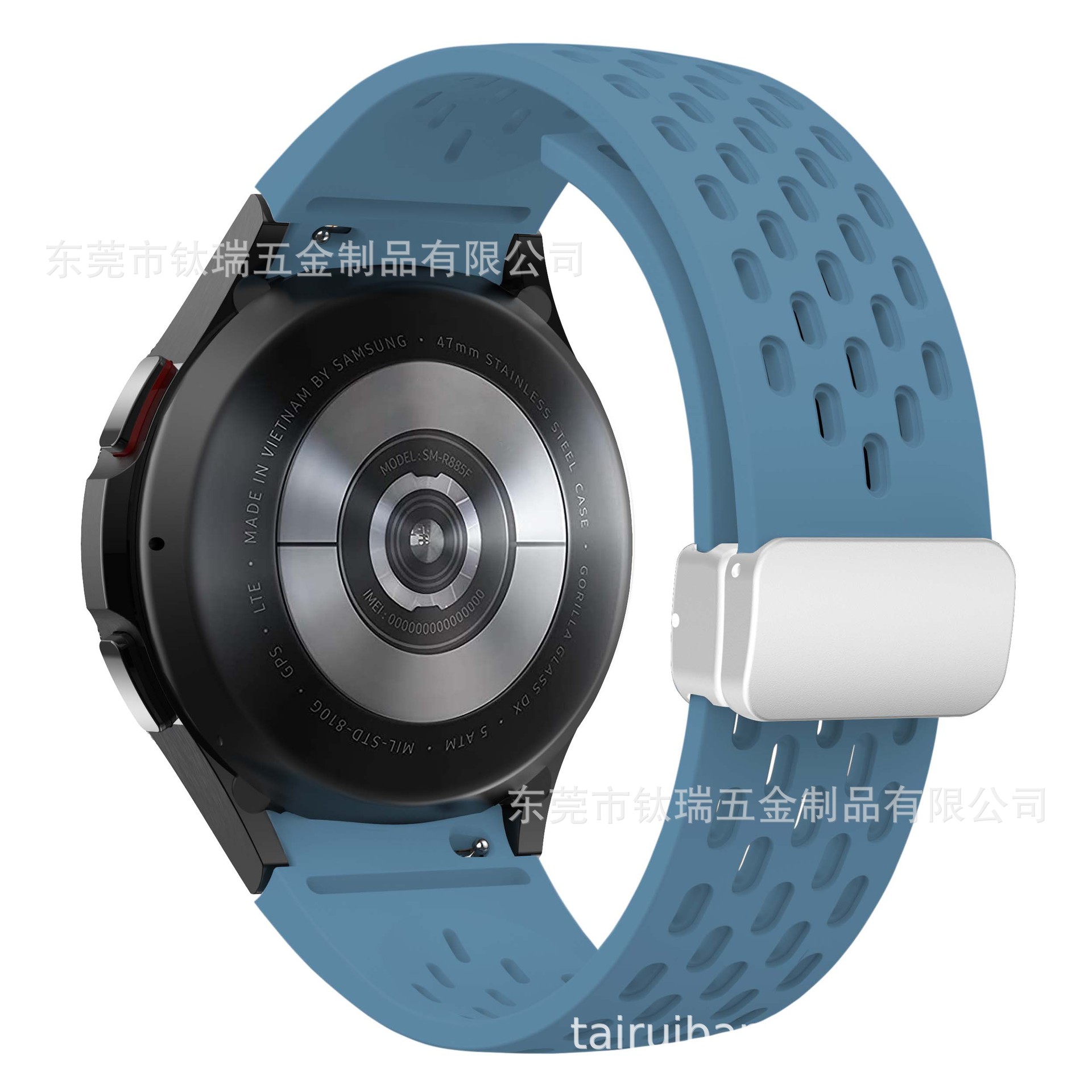 Adecuado para Samsung Galaxy watch6 correa de silicona malla transpirable watch6/5 magnética plegable hebilla Correa