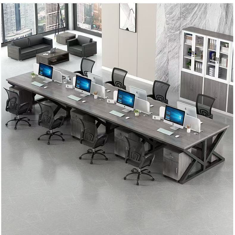 Office Desk and Chair Set, Simple and Modern Four-Person Workstation, Office Computer Desk, Six-Eight Person Office Desk, Staff Workstation Office Desk and Chair Set, Simple and Modern Four-Person Workstation, Office Computer Desk, Six-Eight Person Office Desk, Staff Workstation