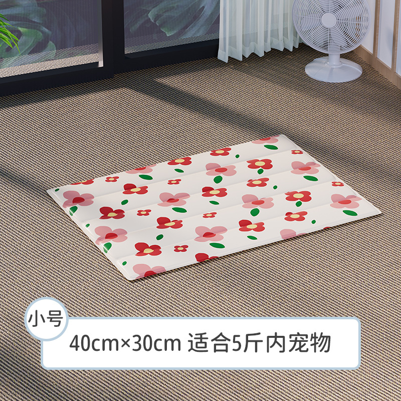 직사각형 얼음 패드 작은 붉은 꽃 스몰 사이즈