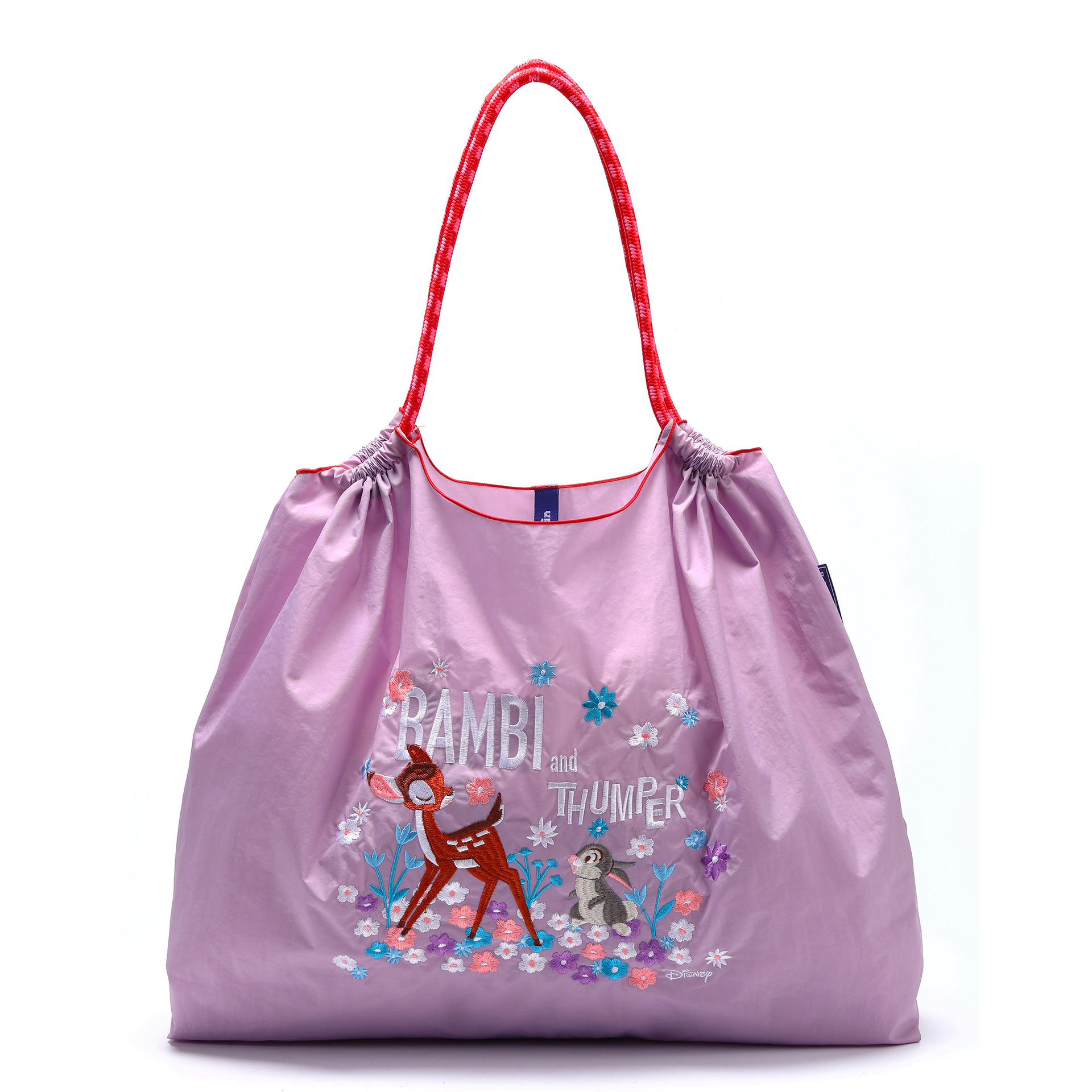 Bolsa de compras ecológica de cadena de bolas casera japonesa, bolsa de lona portátil bordada de tela de nailon, bolsa de compras de nailon