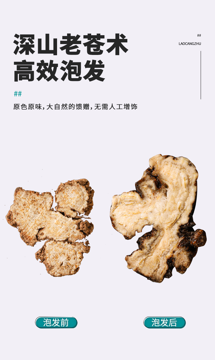 Stir-Fried Atractylodes Rhizome Cang Zhu 250g Dried TCM Herb for Decoction and Tea in use