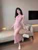 Split Dress Dress Sparkling Foreign Trade Slim Fit Bag Hip Long Skirt
