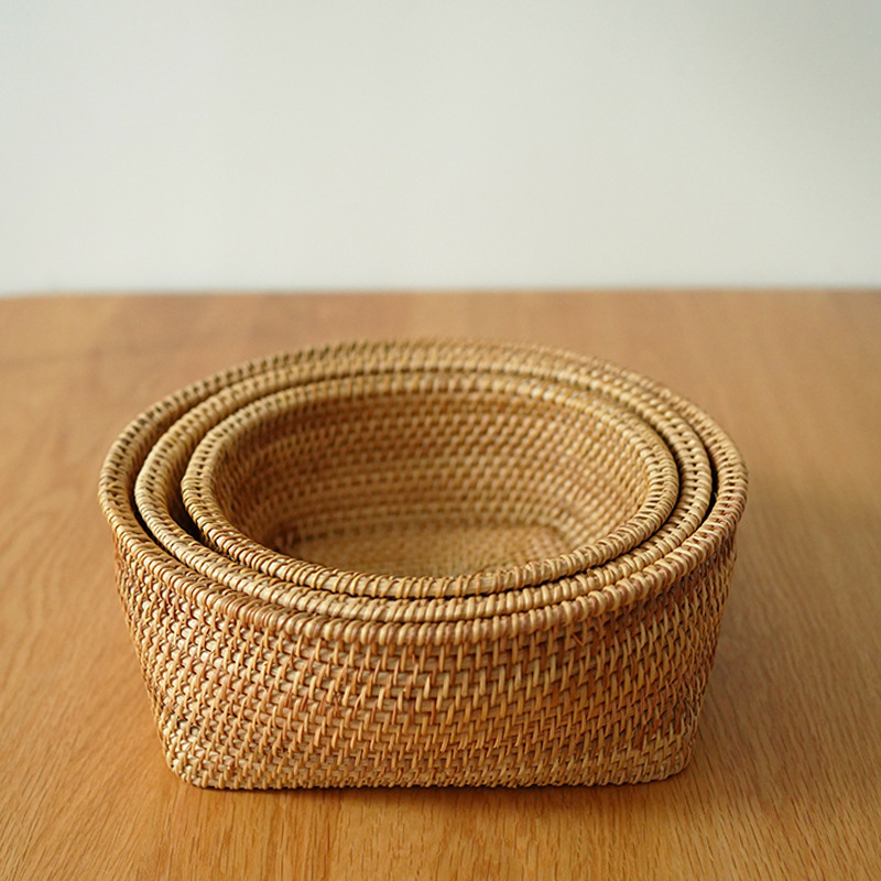 Buenos días tienda | Vietnam cesta de almacenamiento de ratán hecho a mano cesta de pan cesta de frutas cesta de aperitivos