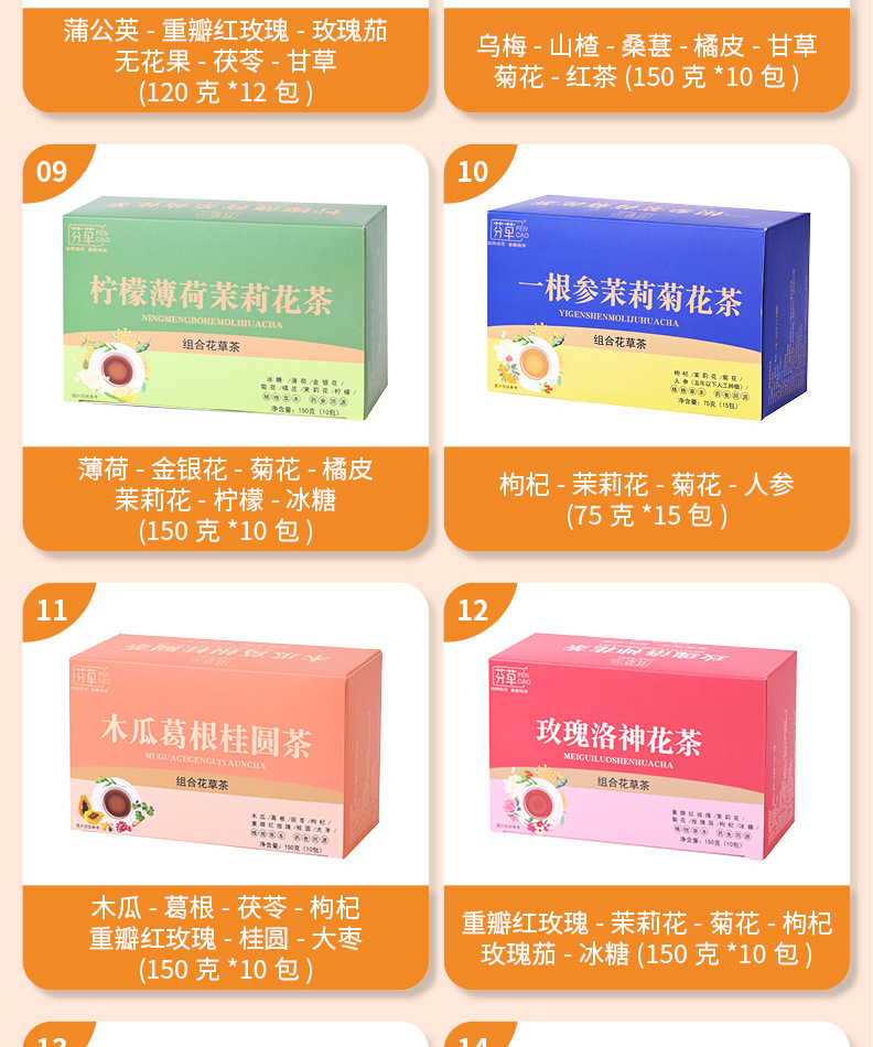 Five-Finger Fig Poria Herbal Tea Blend 150g Independent Tea Bags Hot Brew Wellness Tea key features