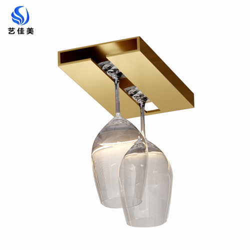 Creative goblet holder space aluminum hanging upside down wine glass holder without punching home golden red wine glass holder