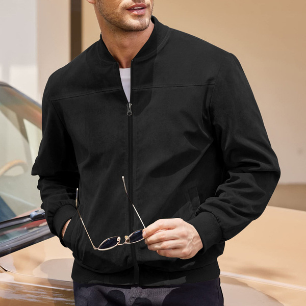 demi-season velvet keep warm sports jacket with zipper