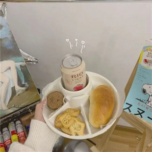 Compartmentalized Dessert Afternoon Tea Tableware Ins Popular One-Person Meal Fat-Reducing Household Plastic Dinner Plate Anti-Fall Kidsren's Supplement A75