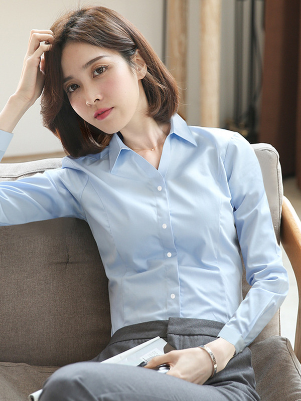 Shufan 竹繊維白シャツ女性のハイエンド長袖 2025 作業服女性のプロフェッショナルシャツ女性|undefined