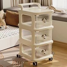零食小推车置物架婴儿用品收纳柜家用架子客厅带轮宝宝玩具储物架