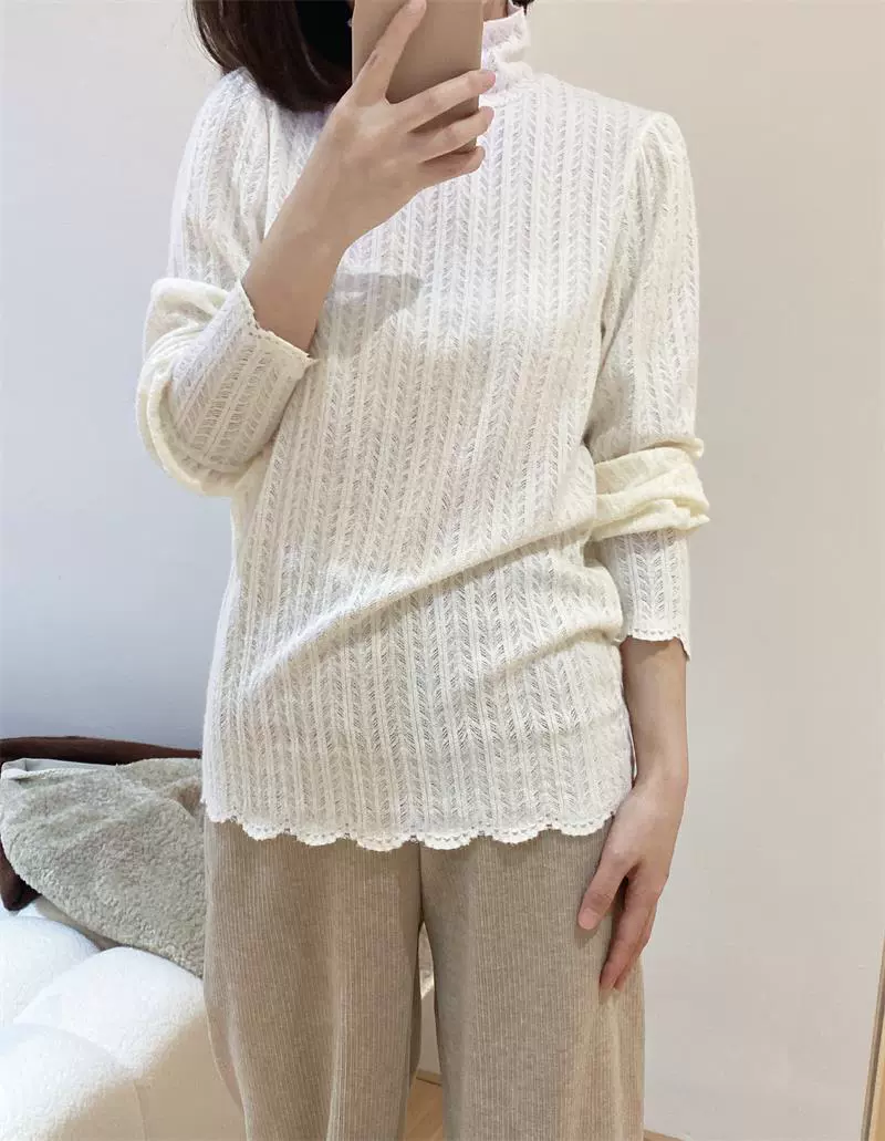 Elastic soft lace base long-sleeve