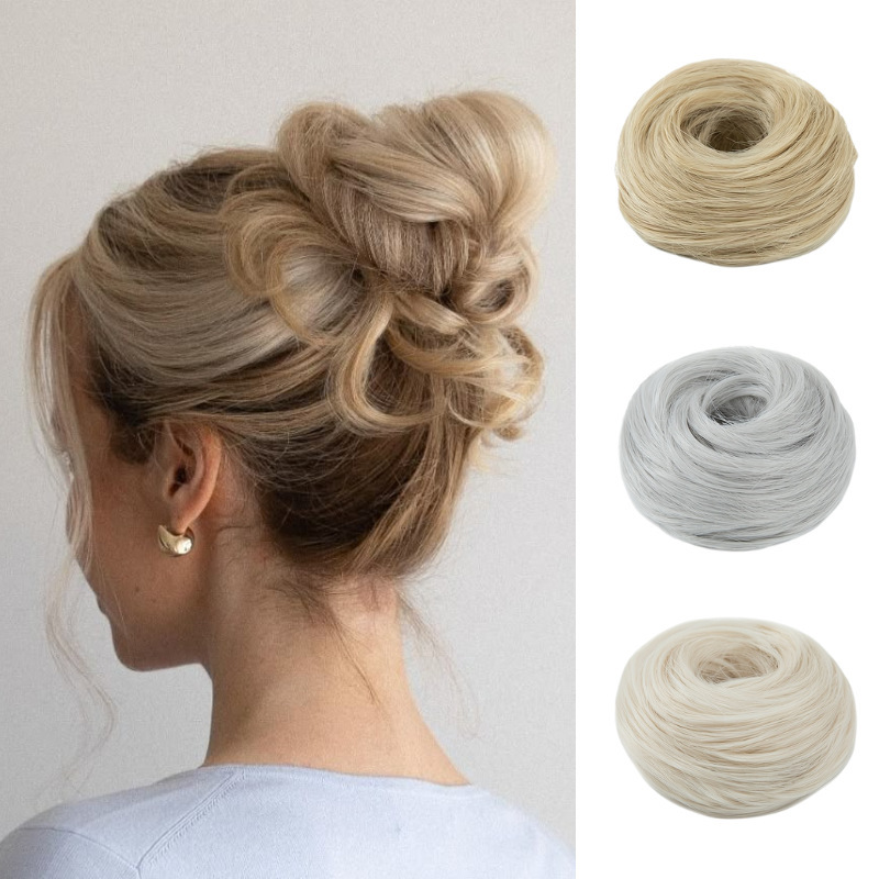 Wig Donut Hair Artifact Hair Bag Ball Head Invisible Micro-Elastic Flower Bud Hair Accessories Seamless Curly Hair Ring for Women