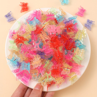 Color transparent hairpin children butterfly clip small size bangs broken hair clip princess head girl hairpin wholesale