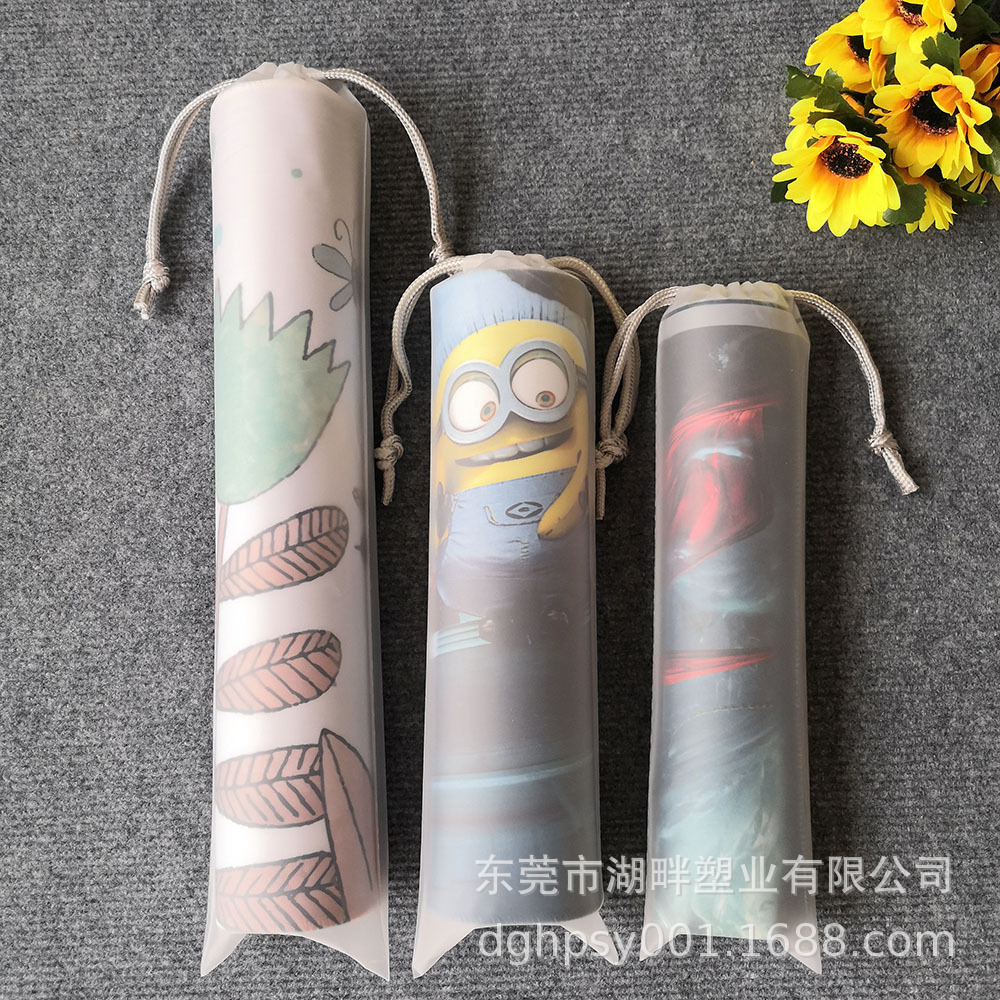 Liquidación especial: bolsas de embalaje para alfombrillas de ratón en stock del fabricante, bolsas de plástico esmerilado CPE con cordón, bolsas para guardar paraguas.