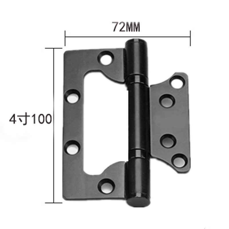 Bisagra de acero inoxidable y puerta de succión de tres piezas conjunto hogar negro 3 + 1 juego de accesorios de hardware de ingeniería de puertas de hojas sueltas image 3
