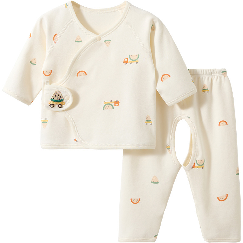 Ropa de bebé recién nacido otoño invierno algodón 0 cálido marzo monje base separación de ropa interior de otoño bebé conjunto de ropa interior