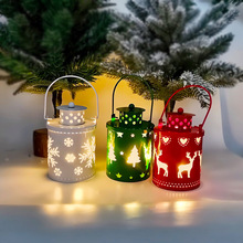 圣诞节蜡烛灯led小提灯风灯电子蜡烛北欧风格创意节日布置摆件小
