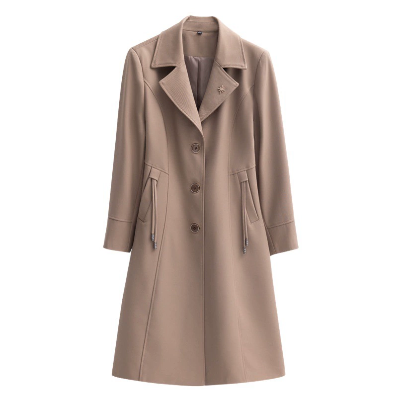 Новая осенняя куртка-тренч 2025 года с отложным воротником, свободного кроя, больших размеров, удлиненная, модная, очень большого размера, тонкая, для весны и осени.