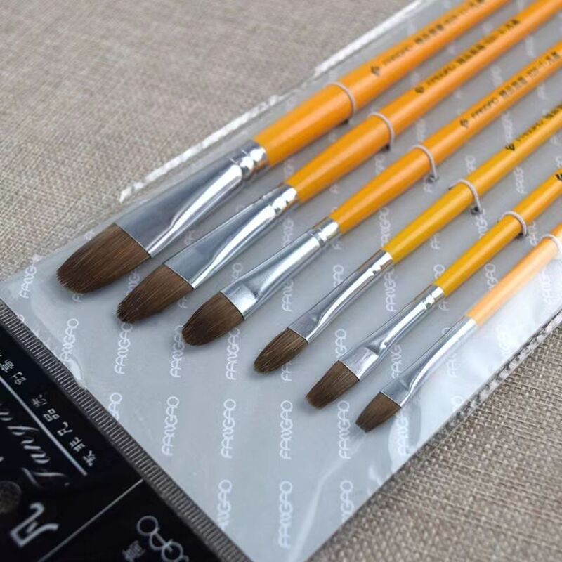 Van Gogh brush suit 826 Van Gogh wolf hair oil brush yellow Rod water chalk watercolor acrylic brush student suit Van Gogh brush suit 826 Van Gogh wolf hair oil brush yellow Rod water chalk watercolor acrylic brush student suit