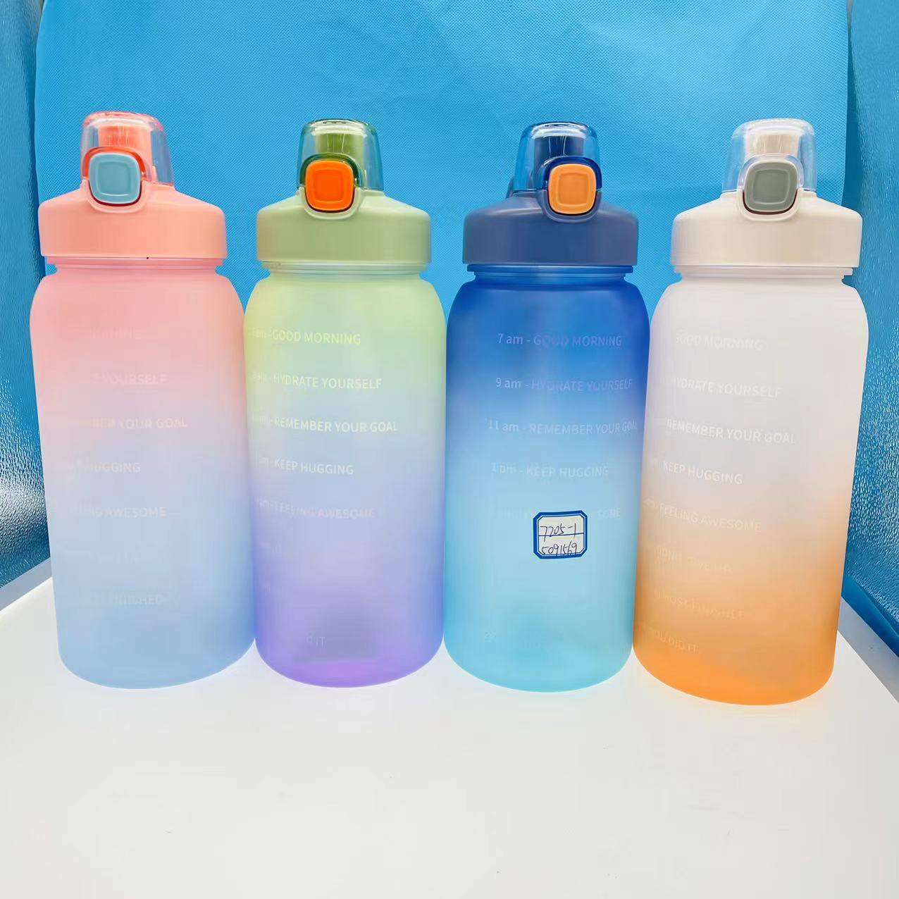 Taza de plástico de moda cubierta de rebote bebida directa espacio Taza gradiente esmerilado taza de estudiante al aire libre taza de agua de plástico suministro de comercio exterior