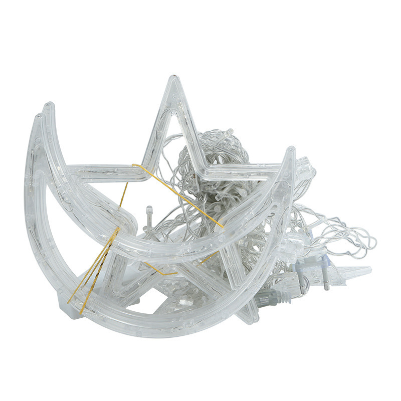 Led太陽エネルギー星月カーテンライトクリスマスライト屋外庭キャンプ満天星装飾雰囲気ランプ